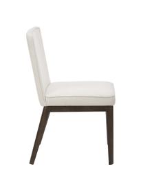 Gestoffeerde stoel Koga in crèmewit, Bekleding: 100% polyester Met 30.000, Poten: essenhout, Frame: metaal, Geweven stof crèmewit, B 47 x H 86 cm