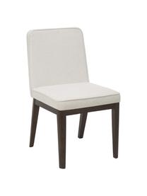 Gestoffeerde stoel Koga in crèmewit, Bekleding: 100% polyester Met 30.000, Poten: essenhout, Frame: metaal, Geweven stof crèmewit, B 47 x H 86 cm