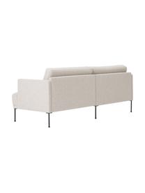 Kleine hoekbank Fluente met metalen poten, Bekleding: 100% polyester De slijtva, Frame: massief grenenhout, FSC-g, Poten: gepoedercoat metaal, Geweven stof beige, B 198 x D 152 cm, hoekdeel links