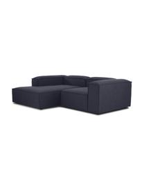 Divano angolare componibile Lennon, Rivestimento: 100% poliestere Con 115.0, Struttura: legno di pino massiccio, , Piedini: plastica I piedini si tro, Tessuto blu scuro, Larg. 238 x Prof. 180 cm, chaise-longue a sinistra