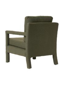 Bouclé fauteuil Claudette in groen, Bekleding: bouclé (100 % polyester), Frame: massief grenenhout, multi, Bouclé groen, B 65 x D 75 cm