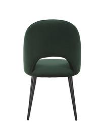 Chaise rembourrée en velours vert Rachel, Velours vert foncé, larg. 53 x prof. 57 cm