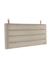 Cabecero tapizado Amsterdam, Funda: 100% lino, Estructura: madera contrachapada, Asas: cuero sintético, Tejido beige, An 160 x Al 60 cm