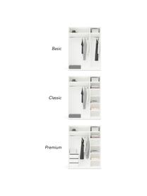 Modulaire draaideurkast Charlotte in wit, 150 cm breed, diverse varianten, Frame: met melamine beklede spaa, Wit, Basis interieur, hoogte 200 cm