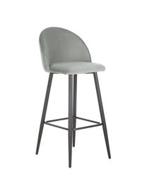 Sametová barová židle Amy, Šedá, Š 45 cm, V 103 cm