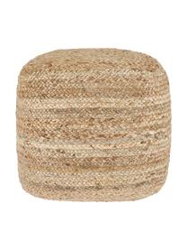 Handgemaakte poef Bono van jute, Bekleding: jute, Bruin, B 45 x H 45 cm