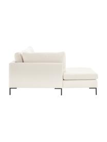 Sofa narożna z metalowymi nogami Luna, Tapicerka: 100% poliester Dzięki tka, Stelaż: lite drewno bukowe, Nogi: metal galwanizowany, Beżowa tkanina, S 280 x G 184 cm, prawostronna