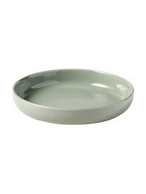 Porcelánové talíře na těstoviny Nessa, 4 ks, Vysoce kvalitní porcelán, Šalvějově zelená, Ø 21 cm