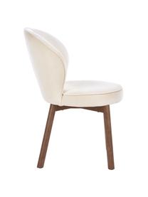 Gestoffeerde stoel Serena in crèmewit, Bekleding: chenille (92% polyester, , Poten: massief gelakt essenhout, Wit, B 55 x D 63 cm