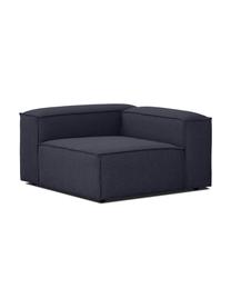 Eckmodul Lennon, Bezug: 100% Polyester Der strapa, Gestell: Massives Kiefernholz, FSC, Füße: Kunststoff, Webstoff Dunkelblau, B 119 x T 119 cm, Eckteil links