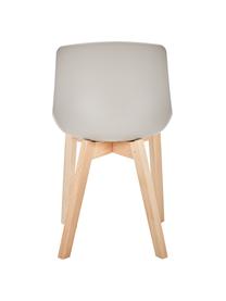 Židle z umělé hmoty s dřevěnými nohami Dave, 2 ks, Greige, bukové dřevo, Š 46 cm, H 52 cm