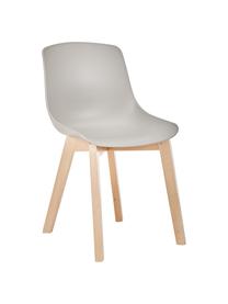 Chaise scandinave plastique Dave, 2 pièces, Grège, bois de hêtre, larg. 46 x haut. 52 cm