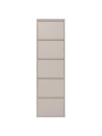 Zapatero de pared Caruso, puertas abatibles, Acero con pintura en polvo, Greige, An 50 x Al 173 cm