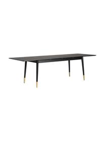 Rozkladací jedálenský stôl Fenwood, 180 - 260 x 90 cm, Čierna, mosadzné odtiene, Š 180 do 260 x H 90 cm