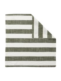 Stoff-Servietten Strip aus Baumwolle, 2 Stück, 100 % Baumwolle, Olivgrün, Weiß, B 45 x L 45 cm