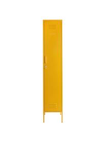 Petite armoire Skinny, Métal, enduit, Jaune moutarde, larg. 35 x haut. 183 cm