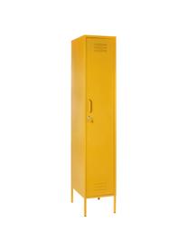 Petite armoire Skinny, Métal, enduit, Jaune moutarde, larg. 35 x haut. 183 cm