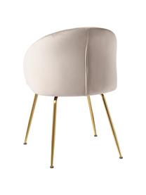 Krzesło tapicerowane z aksamitu Luisa, 2 szt., Tapicerka: aksamit (100% poliester) , Nogi: metal malowany proszkowo, Taupe aksamit, odcienie złotego, S 59 x G 58 cm