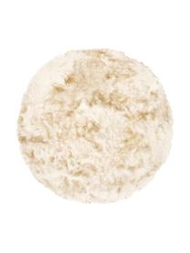 Glänzender Hochflor-Teppich Jimmy in Elfenbein, rund, Flor: 100% Polyester, Elfenbein, Ø 200 cm (Größe L)