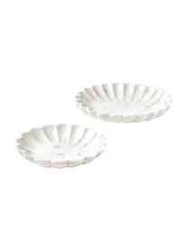 Grande coupe décorative marbre Noelia, Marbre, Blanc, Ø 30 x haut. 5 cm
