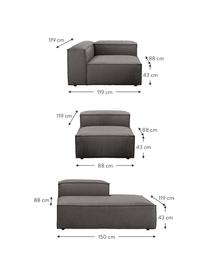 Modulare XL-Ottomane Lennon, Bezug: 100% Polyester Der strapa, Gestell: Massives Kiefernholz, FSC, Füße: Kunststoff, Webstoff Anthrazit, B 357 x T 119 cm, Rückenlehne rechts