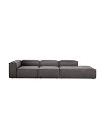 Modulare XL-Ottomane Lennon, Bezug: 100% Polyester Der strapa, Gestell: Massives Kiefernholz, FSC, Füße: Kunststoff, Webstoff Anthrazit, B 357 x T 119 cm, Rückenlehne rechts