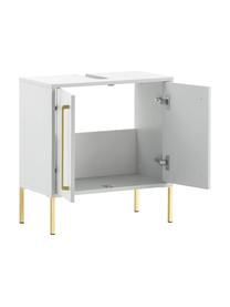 Waschbeckenunterschrank Palladia, 57 cm Breite, Griffe: Metall, beschichtet, Füße: Metall, beschichtet, Weiß, Goldfarben, B 57 x H 61 cm