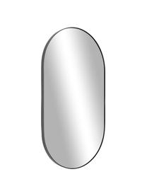 Specchio ovale da parete con cornice in metallo nero Lucia, Struttura: metallo rivestito Superfi, Retro: pannello di fibra a media, Nero, Larg. 40 x Alt. 70 cm