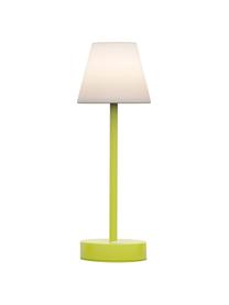 Lámpara de mesa LED para exterior regulable y táctil Lola, portátil, Pantalla: polipropileno, Blanco, verde claro, Ø 11 x Al 32 cm