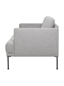 Sofa Fluente (2-Sitzer) in Hellgrau mit Metall-Füßen, Bezug: 80% Polyester, 20% Ramie , Gestell: Massives Kiefernholz, FSC, Füße: Metall, pulverbeschichtet, Webstoff Hellgrau, B 166 x T 85 cm