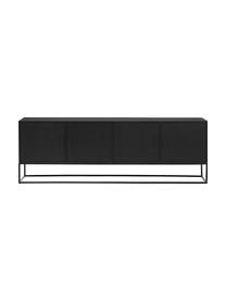 Lowboard Lyle aus massivem Mangoholz mit Türen, Korpus: Massives Mangoholz, lacki, Schwarz, B 180 x H 60 cm