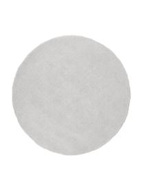 Fluffy Rond hoogpolig vloerkleed Leighton in lichtgrijs-beige, Bovenzijde: microvezels (100% polyest, Onderzijde: 70% polyester, 30% katoen, Lichtgrijs-beige, Ø 120 cm (maat S)
