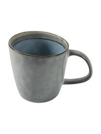 Kaffeetassen Bahamas mit farbiger Innenseite, 6er Set, Steingut, Grau, Mehrfarbig, Ø 10 x H 10 cm