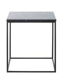 Mramorový odkládací stolek Alys, Černá, mramorovaná, Š 45 cm, V 50 cm