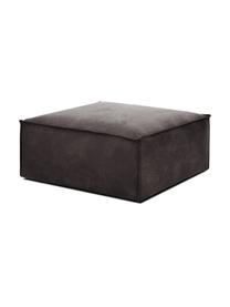 Reposapiés puf de cuero reciclado Lennon, Tapizado: cuero reciclado (70% cuer, Estructura: madera de pino maciza, ma, Patas: plástico Las patas están , Cuero marrón grisaceo, An 88 x Al 43 cm