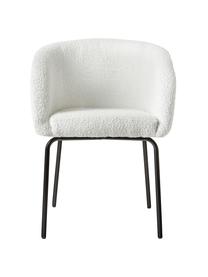 Chaise à accoudoirs blanc Alani, 2 pièces, Blanc, larg. 58 x haut. 78 cm