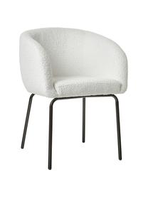 Bouclé židle s područkami Alani, 2 ks, Bílá, Š 58 cm, V 78 cm