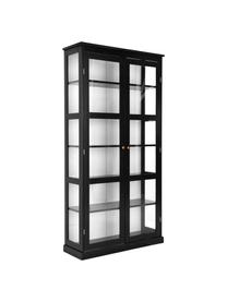 Glasvitrine Wilma, Korpus: Mitteldichte Holzfaserpla, Griffe: Metall, beschichtet, Schwarz, B 98 x H 193 cm