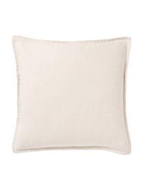 Funda de cojín de lino Lanya, 100% lino, Beige claro, An 50 x L 50 cm