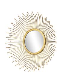 Nástěnné zrcadlo s kovovým dekorem Erina, Potažený kov, Zlatá, Ø 58 cm