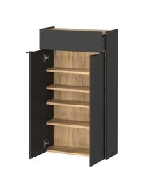 Highboard Gabriela met lades, Handvatten: gecoat metaal, Antraciet, B 56 x H 97 cm