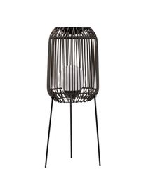 Lámpara de pie solar para exterior Sunshine Coziness, Pantalla: poliratán, Negro, gris, Ø 28 x Al 77 cm