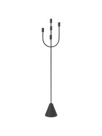 Portavelas de suelo grande de metal Reem, Metal recubierto, Negro, An 32 x Al 120 cm