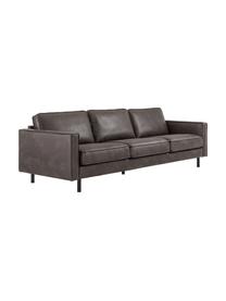 Divano 4 posti in pelle riciclata Hunter, Rivestimento: pelle riciclata (70% pell, Struttura: legno di pino massiccio e, Piedini: metallo verniciato a polv, Pelle grigio marrone, Larg. 264 x Prof. 90 cm