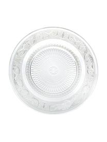 Glas-Speiseteller Imperial mit strukturierter Oberfläche, 6 Stück, Glas, Transparent, Ø 25 cm