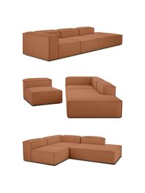 Méridienne modulable XL Lennon, Tissu nougat, larg. 357 x prof. 119 cm, dossier à droite