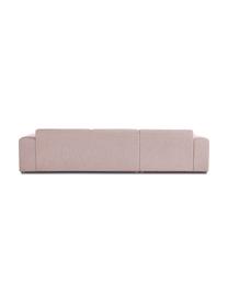 Hoekbank Melva (4-zits), Bekleding: 100% polyester Met 35.000, Frame: massief grenenhout, FSC-g, Poten: kunststof, Geweven stof roze, B 319 x D 196 cm, hoekdeel rechts