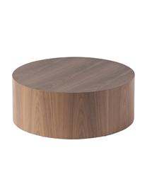 Mesa de centro redonda de madera Dan, Tablero de fibras de densidad media (MDF) con chapado de nogal, Madera oscura, Ø 80 x Al 30 cm