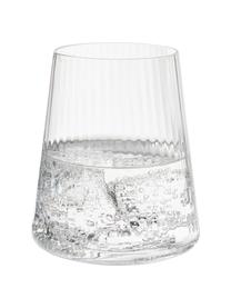 Ręcznie wykonana szklanka z ryflowaną powierzchnią Cami, 4 szt., Szkło dmuchane, Transparentny, Ø 8 x W 10 cm