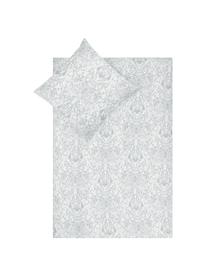 Povlečení z bavlněného saténu s kašmírovým vzorem Grantham, Světle šedá, 200 x 200 cm + 2 polštáře 80 x 80 cm